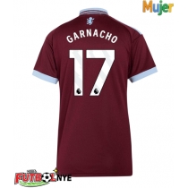 Camiseta Aston Villa Alejandro Garnacho #17 Primera Equipación para mujer 2026-27 manga corta